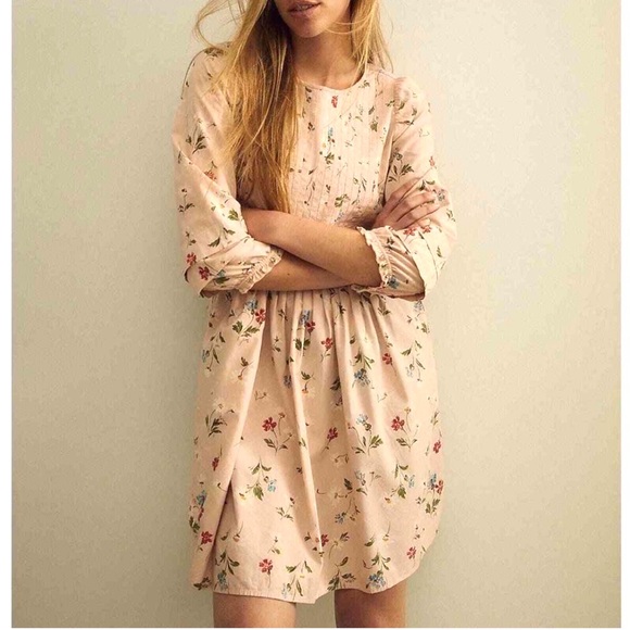 Madewell Pintuck Puff-Sleeve Mini Dress in Seaside Floral - Picture 4 of 15